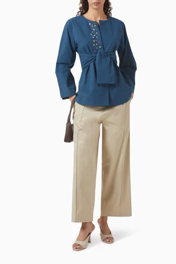 Top & Pants Set in Cotton-blend