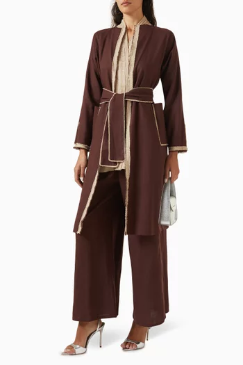 4-piece Coat & Pants Set in Linen