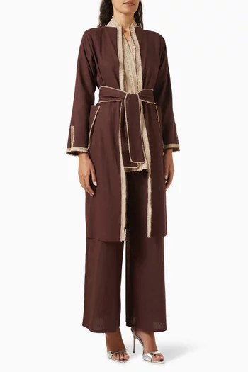 4-piece Coat & Pants Set in Linen