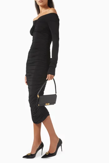 Draped Midi Dress in Organzine