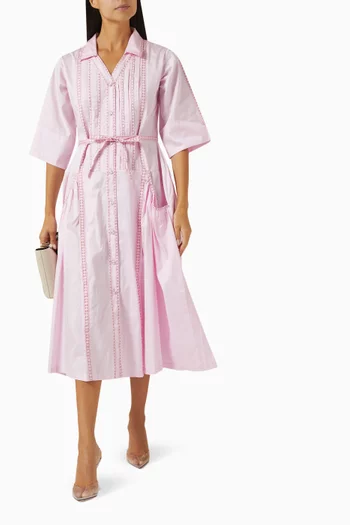 Morris Belted Midi Dress in Cotton