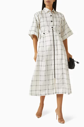 Martin Printed Midi Dress in Cotton