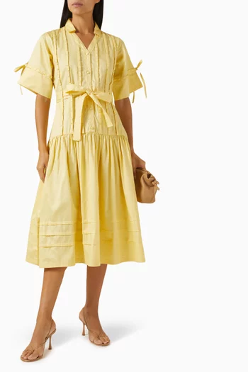 Nash Belted Midi Dress in Cotton