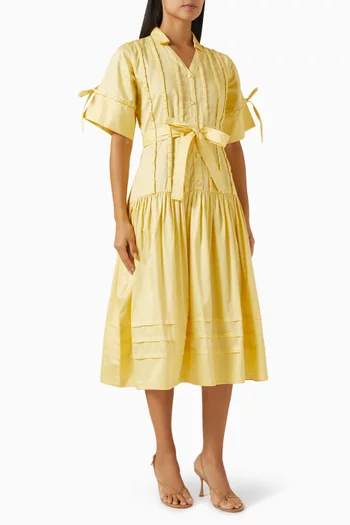 Nash Belted Midi Dress in Cotton