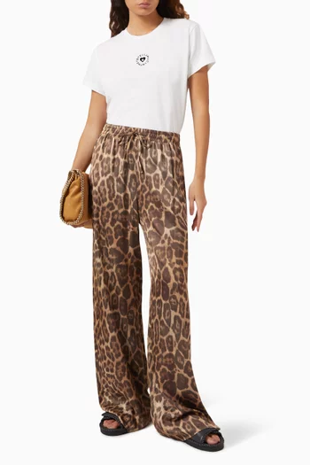 Leopard-print Pyjama Pants in Viscose