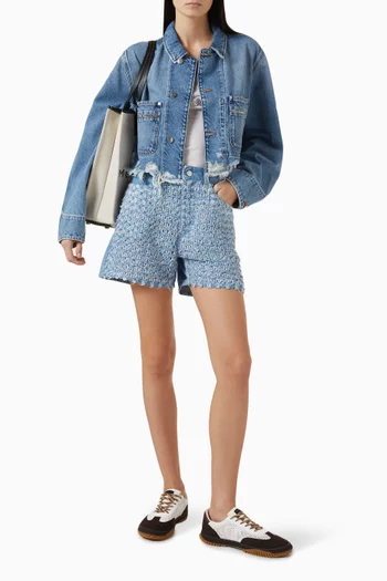 Bouclé Shorts in Denim