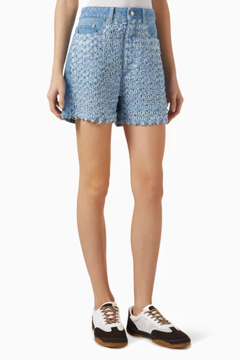 Bouclé Shorts in Denim