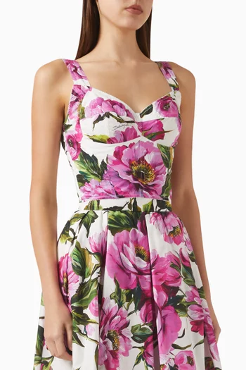 Peonie-print Top in Cotton-blend