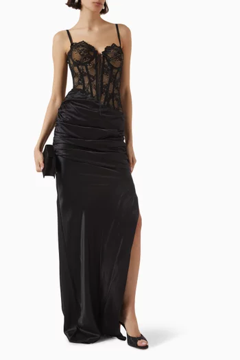Lace Corset Maxi Dress