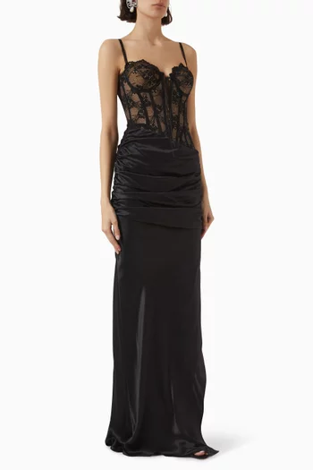 Lace Corset Maxi Dress