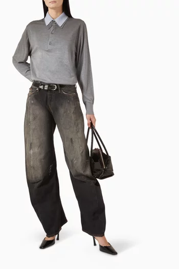 Low-rise Wide-leg Jeans in Denim