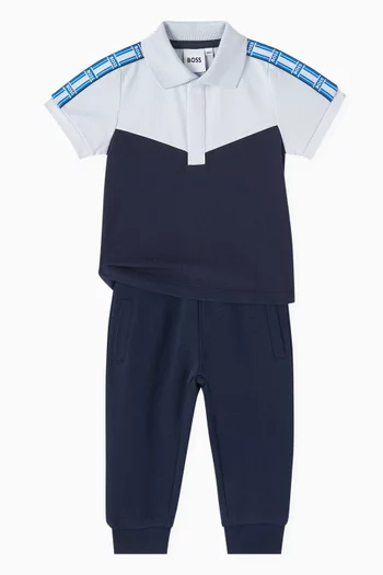 Colour-block Polo Shirt in Cotton