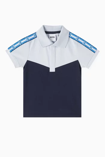 Colour-block Polo Shirt in Cotton