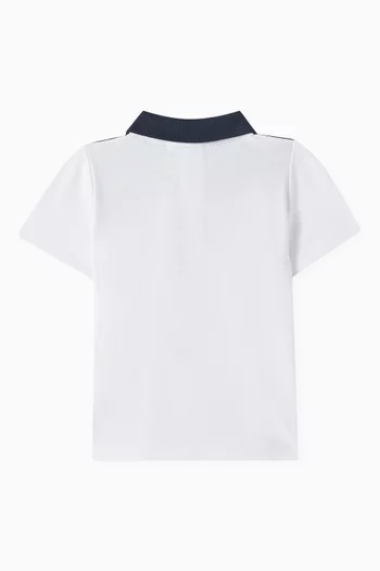 Logo Colour-block Polo Shirt in Cotton-piqué