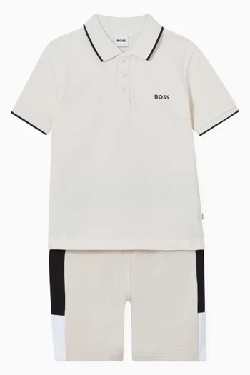 Stripe Polo Shirt in Cotton-piqué