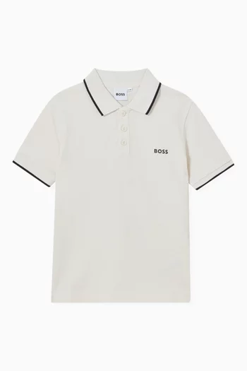 Stripe Polo Shirt in Cotton-piqué