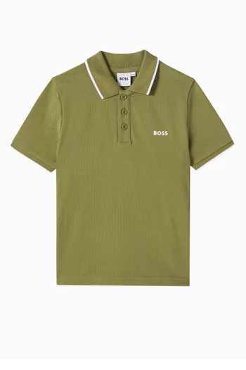 تي شيرت بولو مخطط قطن بيكيه