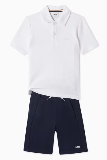 Logo Print Shorts in Fleece