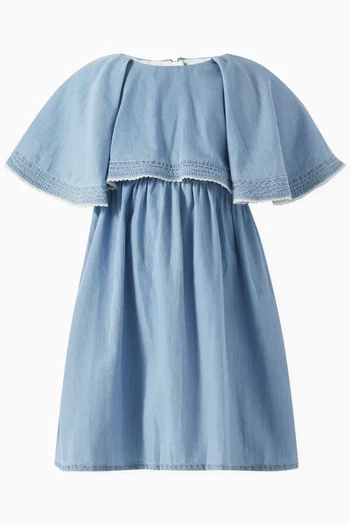 Ruffle Dress in Organic Cotton Denim