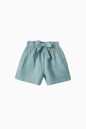 Tie-up Shorts in Linen