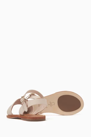 Logo-print Sandals in Leather