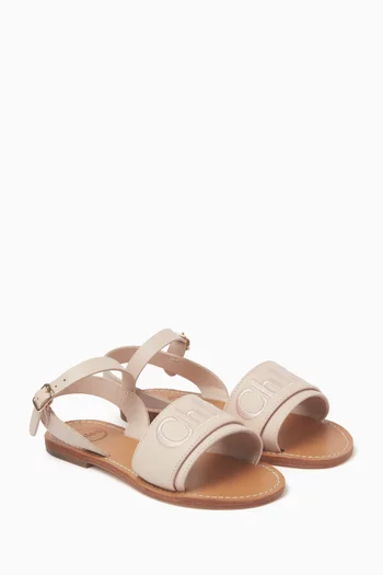 Logo-print Sandals in Leather