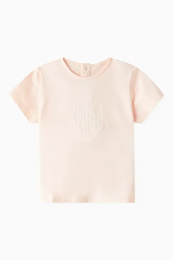 Logo Embroidered T-shirt in Cotton