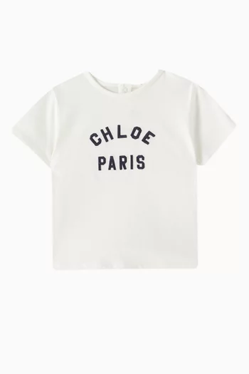 Logo Embroidered T-shirt in Cotton