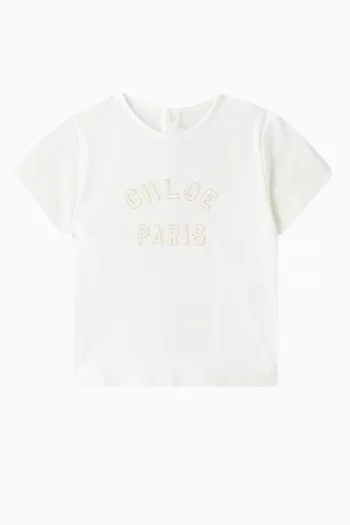 Logo Embroidered T-shirt in Cotton