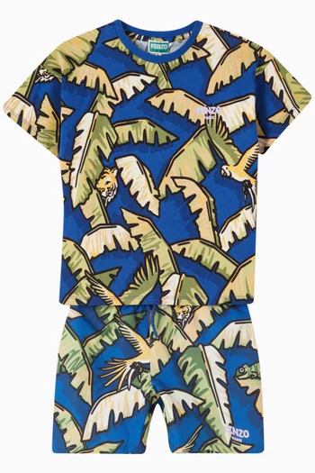 Jungle-theme Swim Trunks in Stretch Nylon