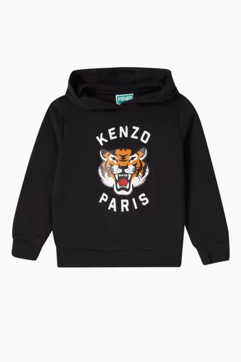 Tiger Logo-print Hoodie in Cotton