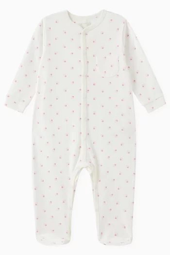 Logo-print Sleepsuit in Cotton