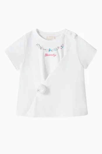 Floral Print Short Sleeve T-shirt in Cotton