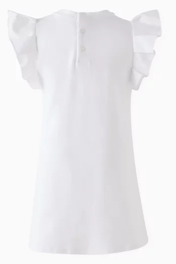 Floral Logo Dress in Cotton
