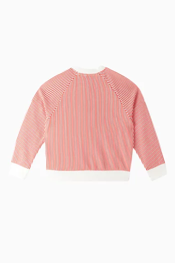 Striped Logo Sweatshirt in Cotton