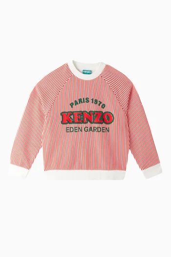 Striped Logo Sweatshirt in Cotton