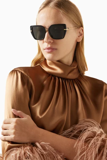 Oversized Butterfly Sunglasses in Acetate