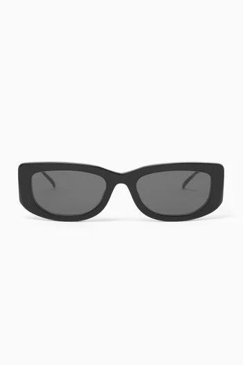 Logo Oversized Rectangle Sunglasses in Acetate