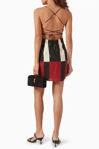 Tere Open-back Mini Dress in Linen