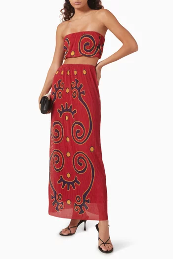 Vela High-waisted Maxi Skirt in Recycled Polyester Blend