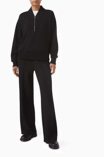 بنطال بقصة ساق واسعة قماش دابل سوفت