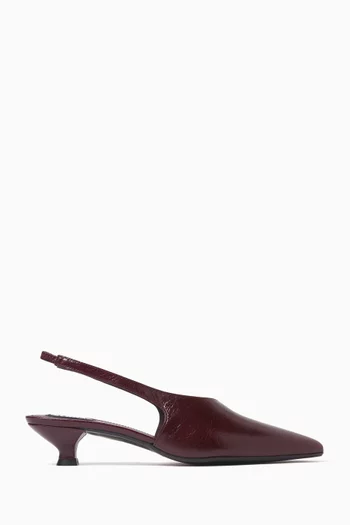 Eros 40 Slingback Pumps in Crinkle-effect Leather