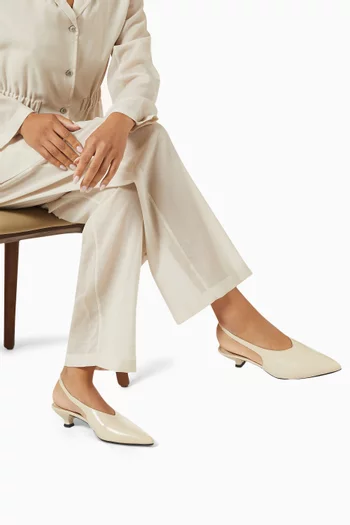 Eros 40 Slingback Pumps in Crinkle-effect Leather