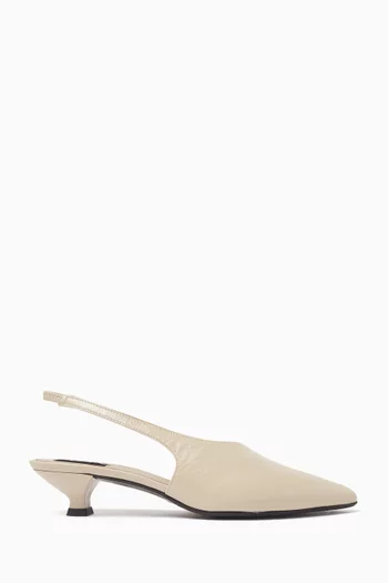Eros 40 Slingback Pumps in Crinkle-effect Leather