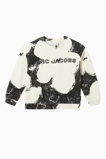 Abstract Daisies Sweatshirt in French Terry