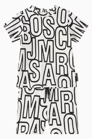 Jumbled Logo Set in Cotton Jersey