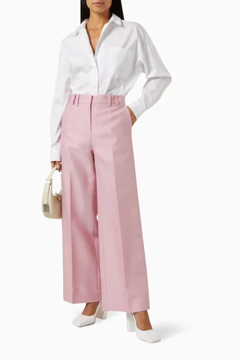 Straight-fit Pants in Wool-silk