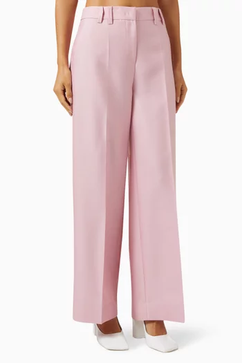 Straight-fit Pants in Wool-silk