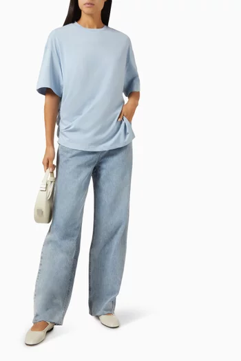 Ruched T-shirt in Cotton Jersey