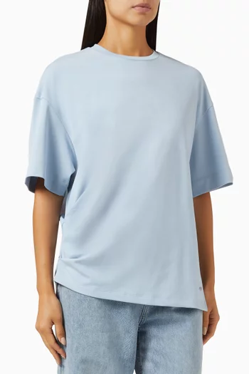Ruched T-shirt in Cotton Jersey
